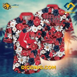 MLB Boston Red Sox Hawaiian Shirt Custom Bold Floral Glory