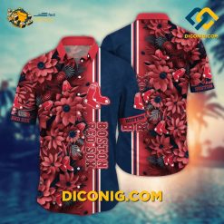 MLB Boston Red Sox Hawaiian Shirt Custom Bold Midnight Blooms