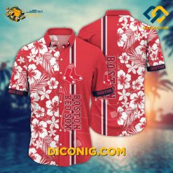 MLB Boston Red Sox Hawaiian Shirt Custom Classic Hibiscus Aloha
