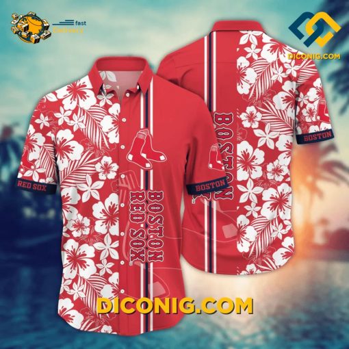 MLB Boston Red Sox Hawaiian Shirt Custom Classic Hibiscus Aloha
