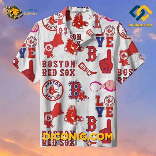 MLB Boston Red Sox Hawaiian Shirt Custom Fan Favorites Collage