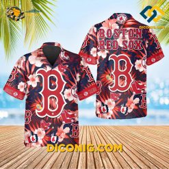 MLB Boston Red Sox Hawaiian Shirt Custom Floral Logo