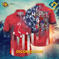 MLB Boston Red Sox Hawaiian Shirt Custom Patriotic 4th of July Tribute