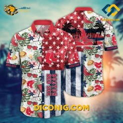 MLB Boston Red Sox Hawaiian Shirt Custom Summer Patchwork Tropical