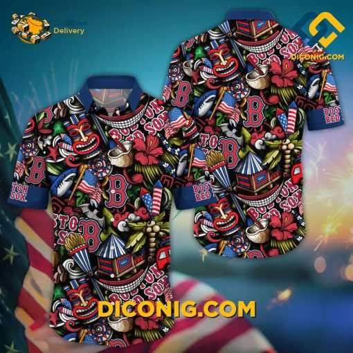 MLB Boston Red Sox Hawaiian Shirt Custom Tiki Island Vibe