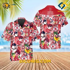MLB Boston Red Sox Hawaiian Shirt Custom Tropical Logo Collage