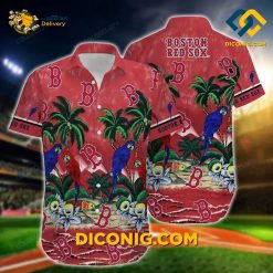 MLB Boston Red Sox Hawaiian Shirt Custom Tropical Parrot Paradise