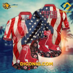 MLB Boston Red Sox Hawaiian Shirt Custom Vintage American Pride