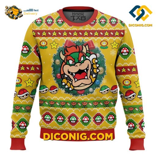 Bowser Mario Bros Christmas Ugly Sweater