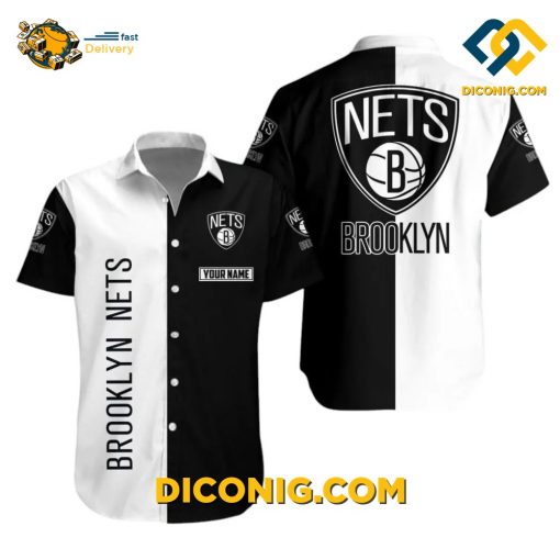 NBA Brooklyn Nets Hawaiian Shirt Custom Classic Contrast