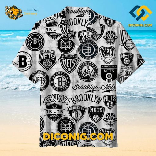 NBA Brooklyn Nets Hawaiian Shirt Custom Iconic Logo