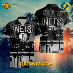 NBA Brooklyn Nets Hawaiian Shirt Custom Sunset Palms