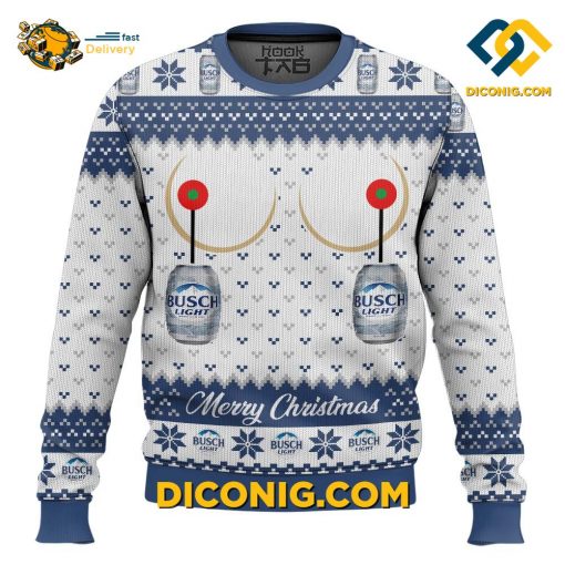 Busch Light Titties Ugly Christmas Sweater