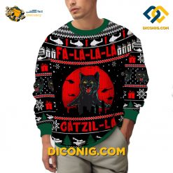 catzilla ugly christmas sweater