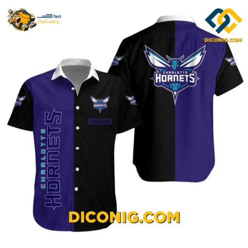 NBA Charlotte Hornets Hawaiian Shirt Custom Bold Split