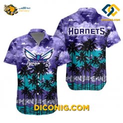 NBA Charlotte Hornets Hawaiian Shirt Custom Sunset Palms