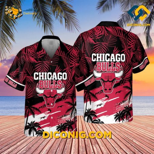 NBA Chicago Bulls Hawaiian Shirt Custom Sunset Beach