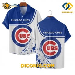 MLB Chicago Cubs Hawaiian Shirt Custom Bold Logo Splash