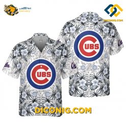 MLB Chicago Cubs Hawaiian Shirt Custom Monochrome Tropical