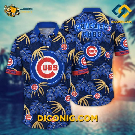MLB Chicago Cubs Hawaiian Shirt Custom Monstera Leaf