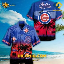MLB Chicago Cubs Hawaiian Shirt Custom Sunset Palms