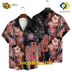 chicago cubs hawaiian shirt tropical red floral