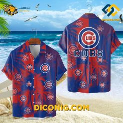 chicago cubs hawaiian shirt tropical sunset