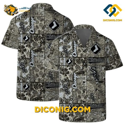 MLB Chicago White Sox Hawaiian Shirt Custom Logo Vintage Floral Pattern