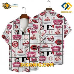 cincinnati reds hawaiian shirt baseball icons