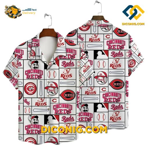 MLB Cincinnati Reds Hawaiian Shirt Custom Baseball Icons