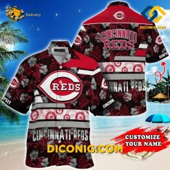 cincinnati reds hawaiian shirt floral