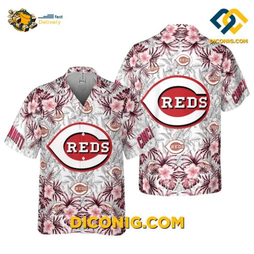 MLB Cincinnati Reds Hawaiian Shirt Custom Hibiscus Bloom