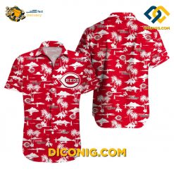 cincinnati reds hawaiian shirt scenic paradise