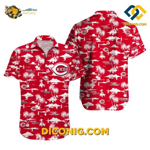 MLB Cincinnati Reds Hawaiian Shirt Custom Scenic Paradise