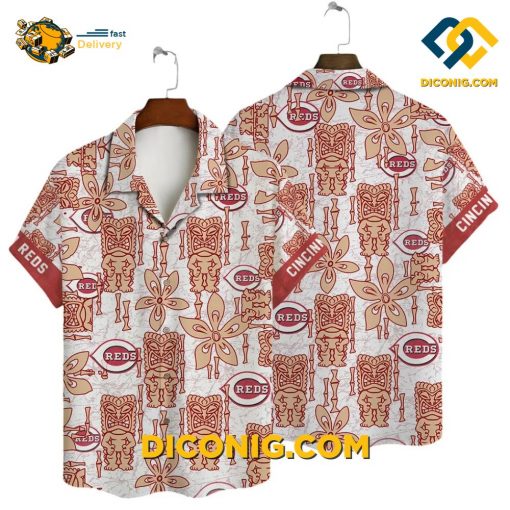 MLB Cincinnati Reds Hawaiian Shirt Custom Tiki Heritage