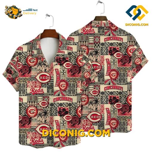 MLB Cincinnati Reds Hawaiian Shirt Custom Vintage Patchwork