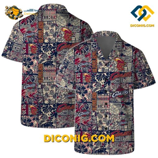 NBA Cleveland Cavaliers Hawaiian Shirt Custom Floral Nature Patchwork