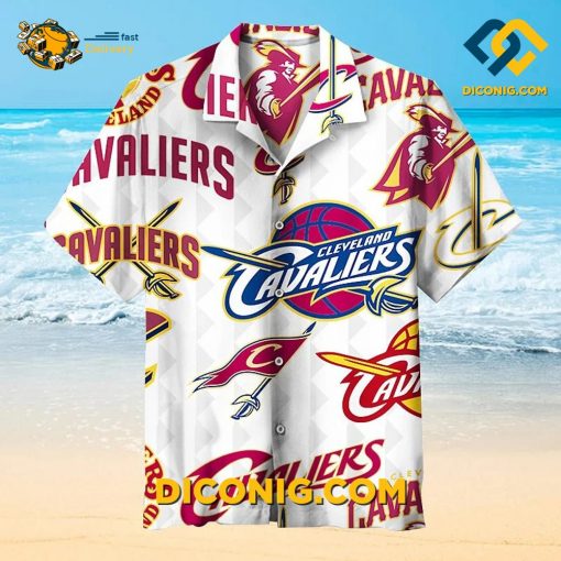 NBA Cleveland Cavaliers Hawaiian Shirt Custom Logo Wave
