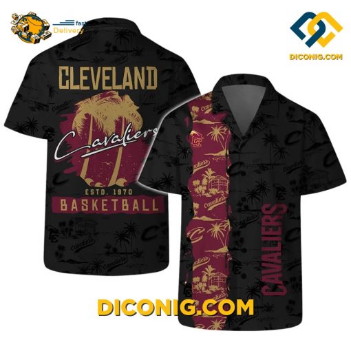 NBA Cleveland Cavaliers Hawaiian Shirt Custom Palm Tree Sunset