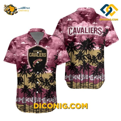 NBA Cleveland Cavaliers Hawaiian Shirt Custom Sunset Palms