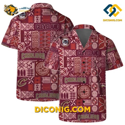 NBA Cleveland Cavaliers Hawaiian Shirt Custom Tribal Blocks