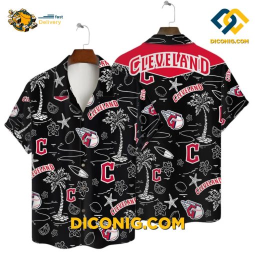 MLB Cleveland Guardians Hawaiian Shirt Custom Sunset Palm
