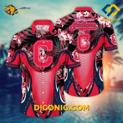 MLB Cleveland Guardians Hawaiian Shirt Custom Tropical Hibiscus