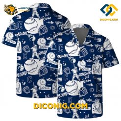 MLB Cleveland Guardians Hawaiian Shirt Custom Tropical Monochrome
