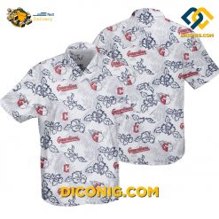 MLB Cleveland Guardians Hawaiian Shirt Custom White Hibiscus