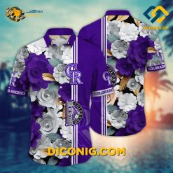 MLB Colorado Rockies Hawaiian Shirt Custom Autumn Bloom