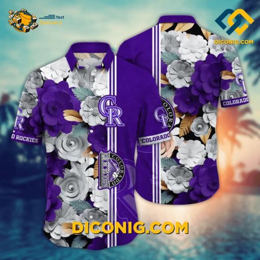 MLB Colorado Rockies Hawaiian Shirt Custom Autumn Bloom