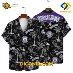 MLB Colorado Rockies Hawaiian Shirt Custom Black Tropics