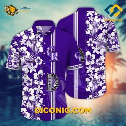 MLB Colorado Rockies Hawaiian Shirt Custom Classic Hibiscus