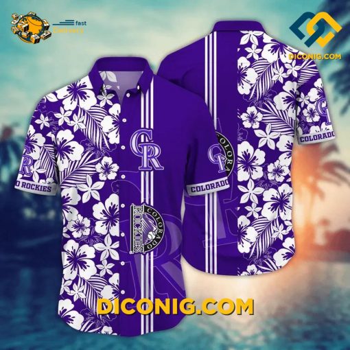 MLB Colorado Rockies Hawaiian Shirt Custom Classic Hibiscus